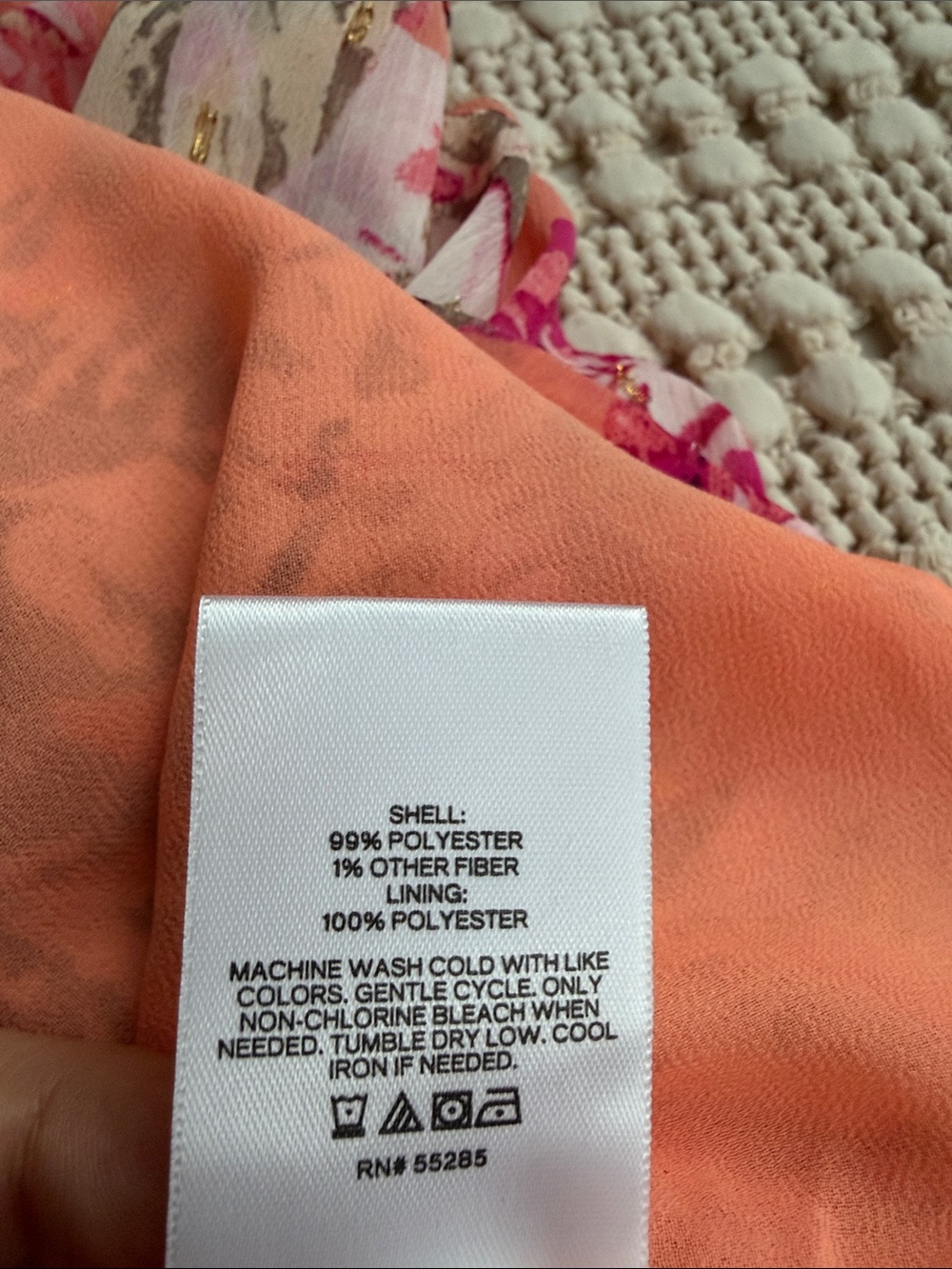Express Coral Floral Flowy Off-Shoulder Blouse Medium - Picture 6 of 6